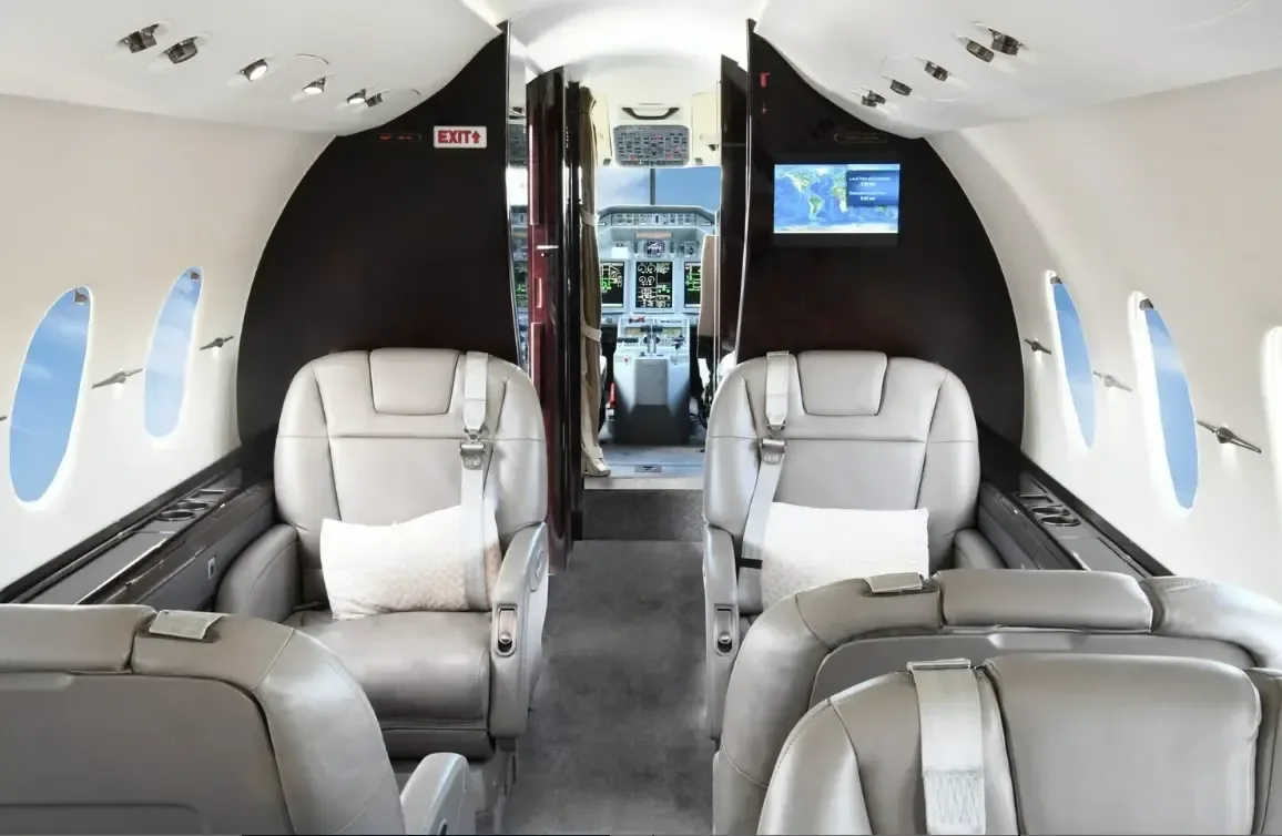Cabin interior of a 2008 Hawker.