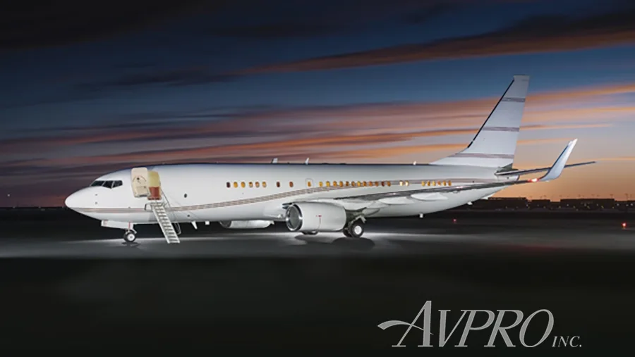 Marketing image of a 2003 Boeing BBJ2.
