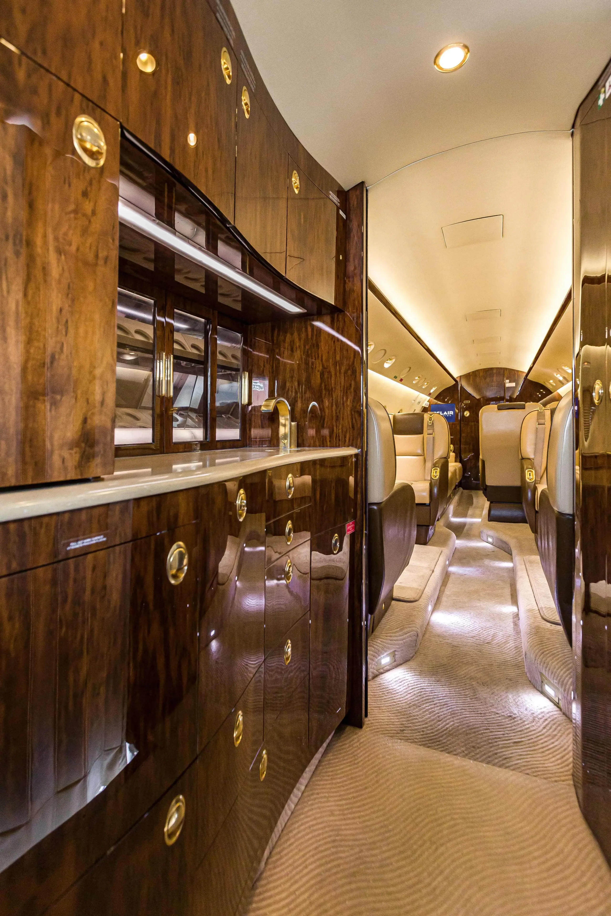 Cabin interior of a 2011 Gulfstream.