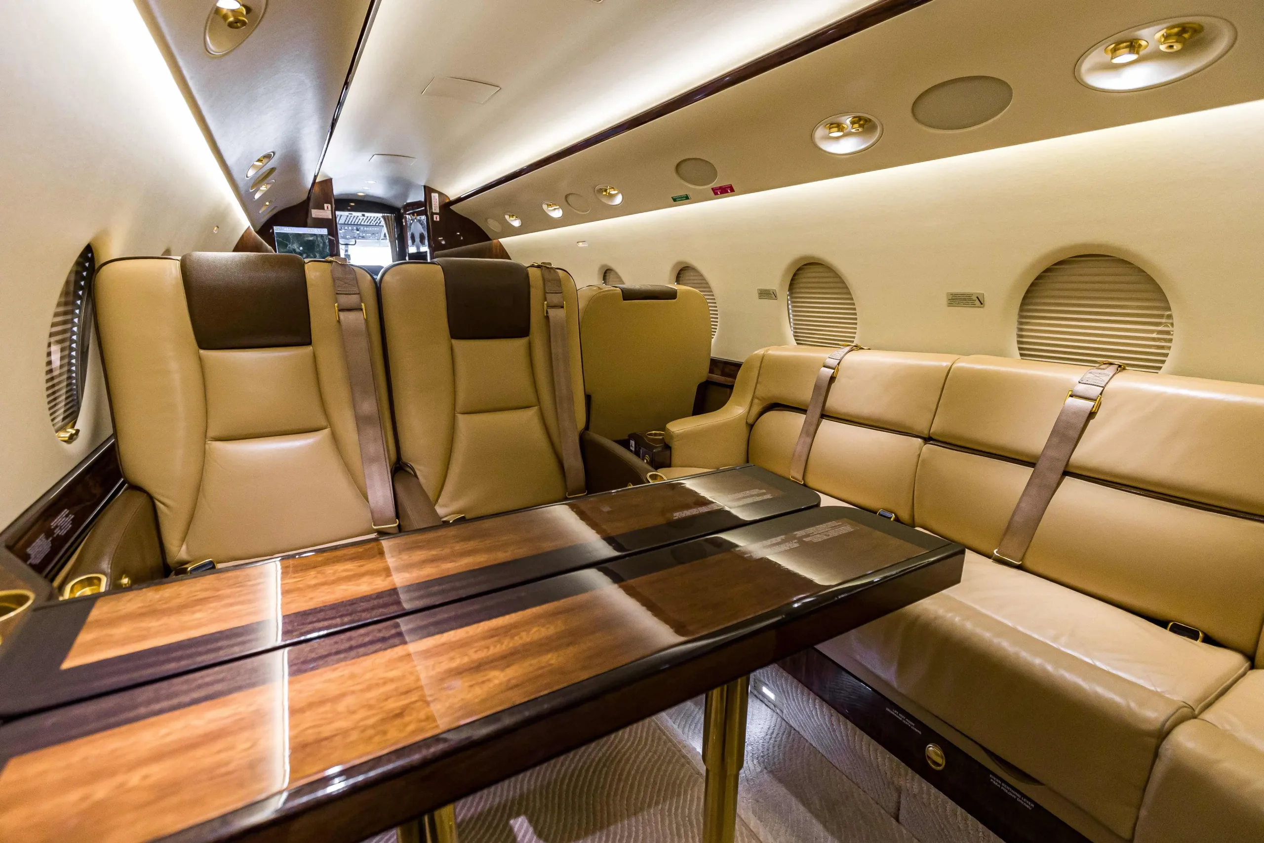 Cabin interior of a 2011 Gulfstream.
