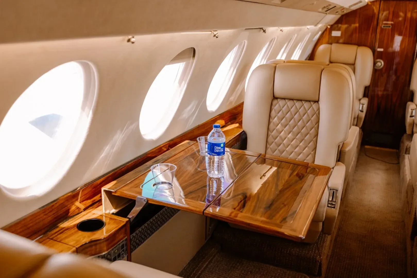 Cabin interior of a 1997 Dassault Falcon 50EX.