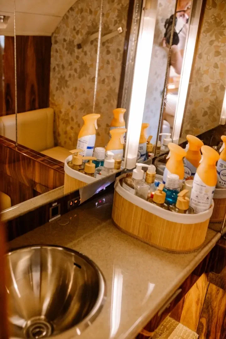 Cabin interior of a 1997 Dassault Falcon 50EX.