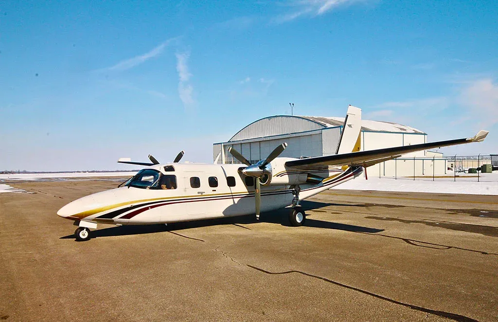 Exterior view of a 1981 Twin Commander 1000.