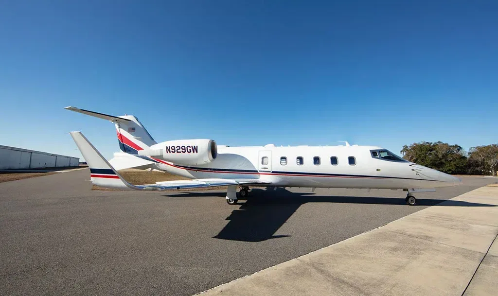 Exterior view of a 2013 Learjet.