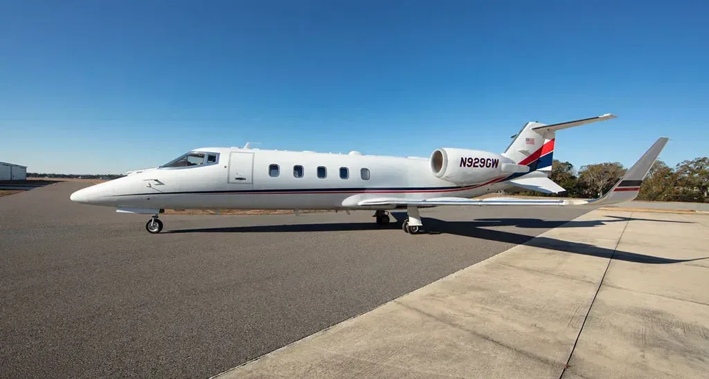 Exterior view of a 2013 Learjet.