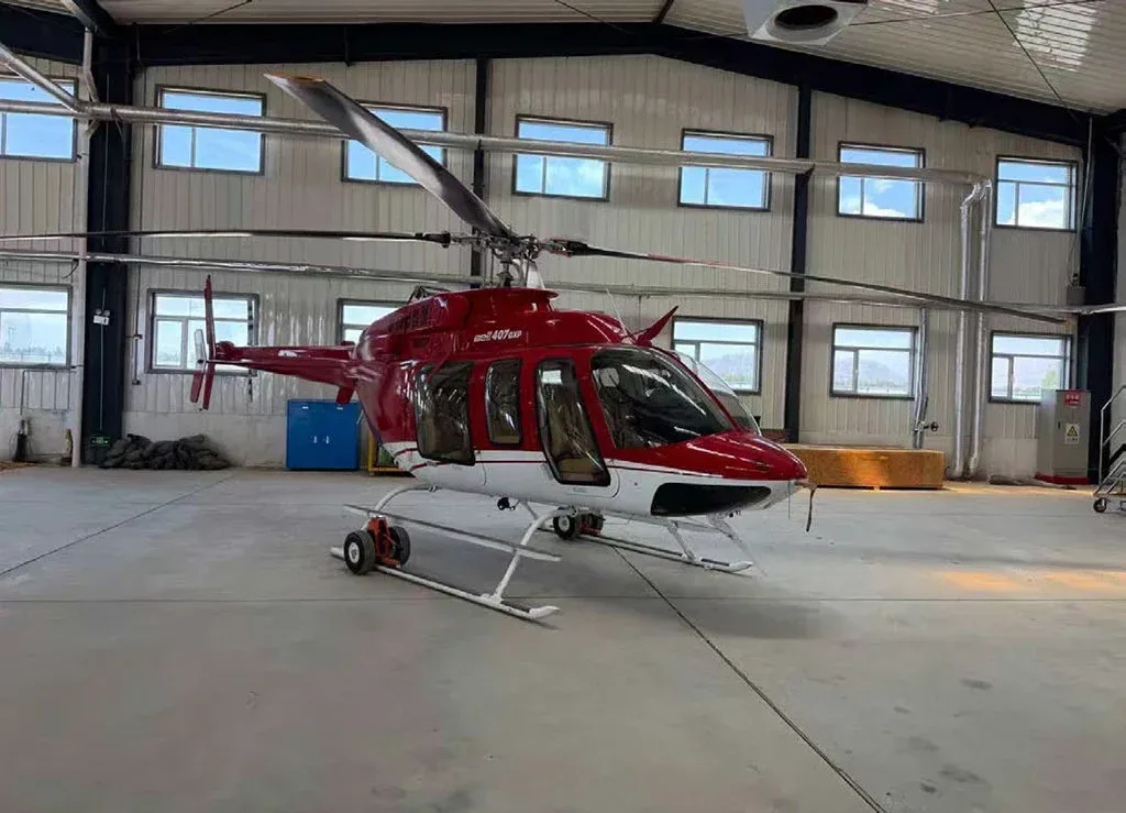 Exterior view of a 2017 Bell 407 GXP.