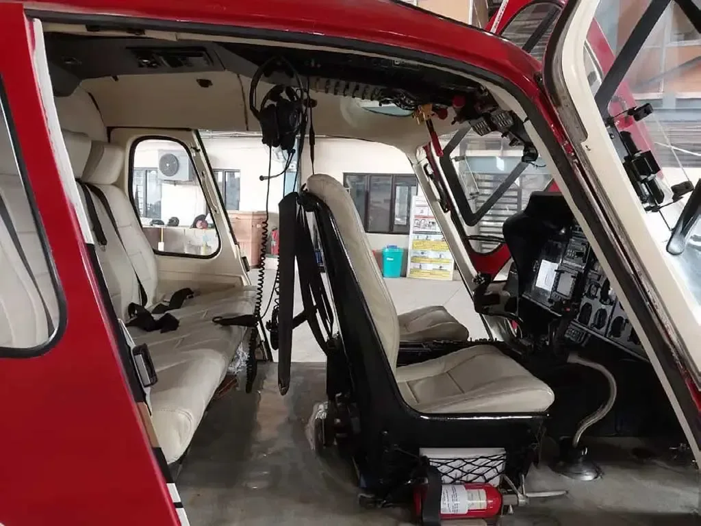 Cockpit and instrument panel of a 1997 Eurocopter AS355N.