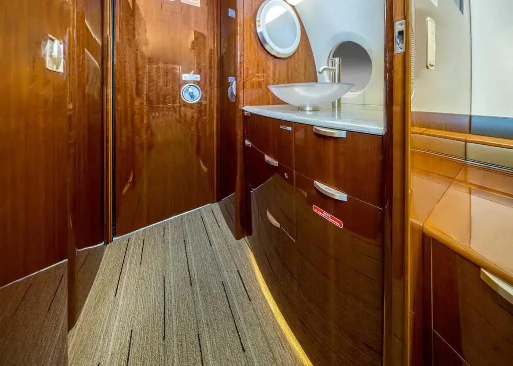 Cabin interior of a 2014 Gulfstream G280.