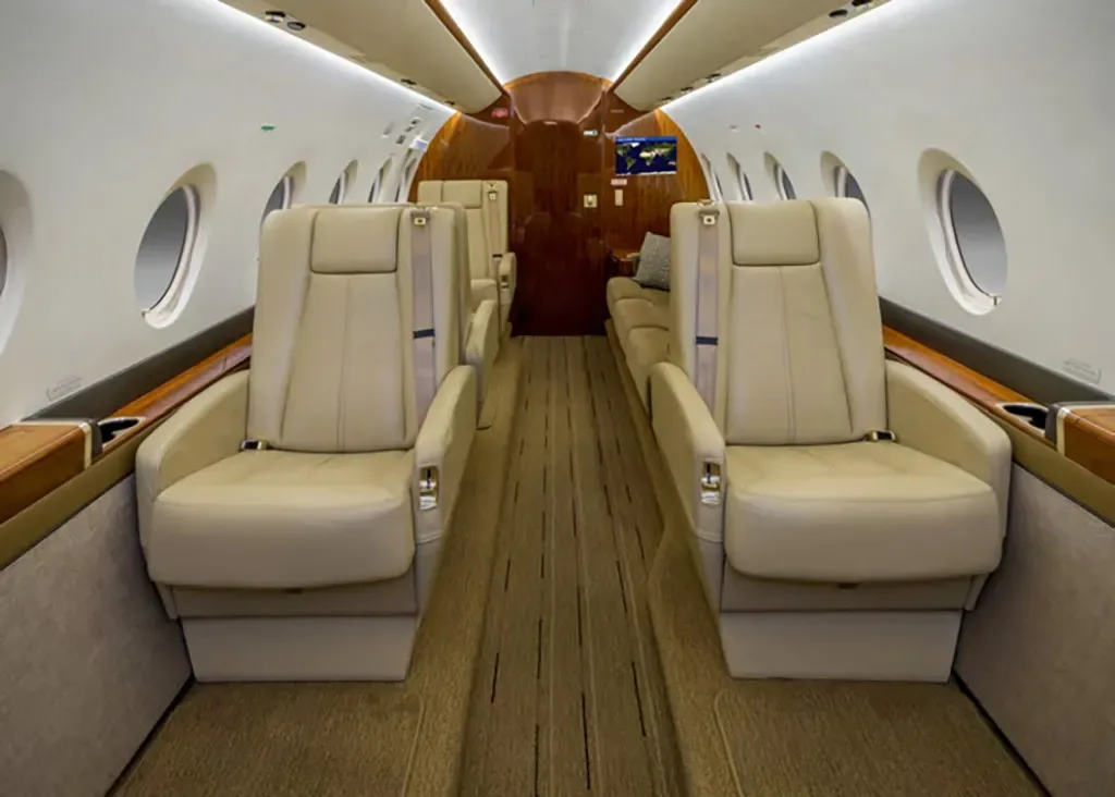 Cabin interior of a 2014 Gulfstream G280.