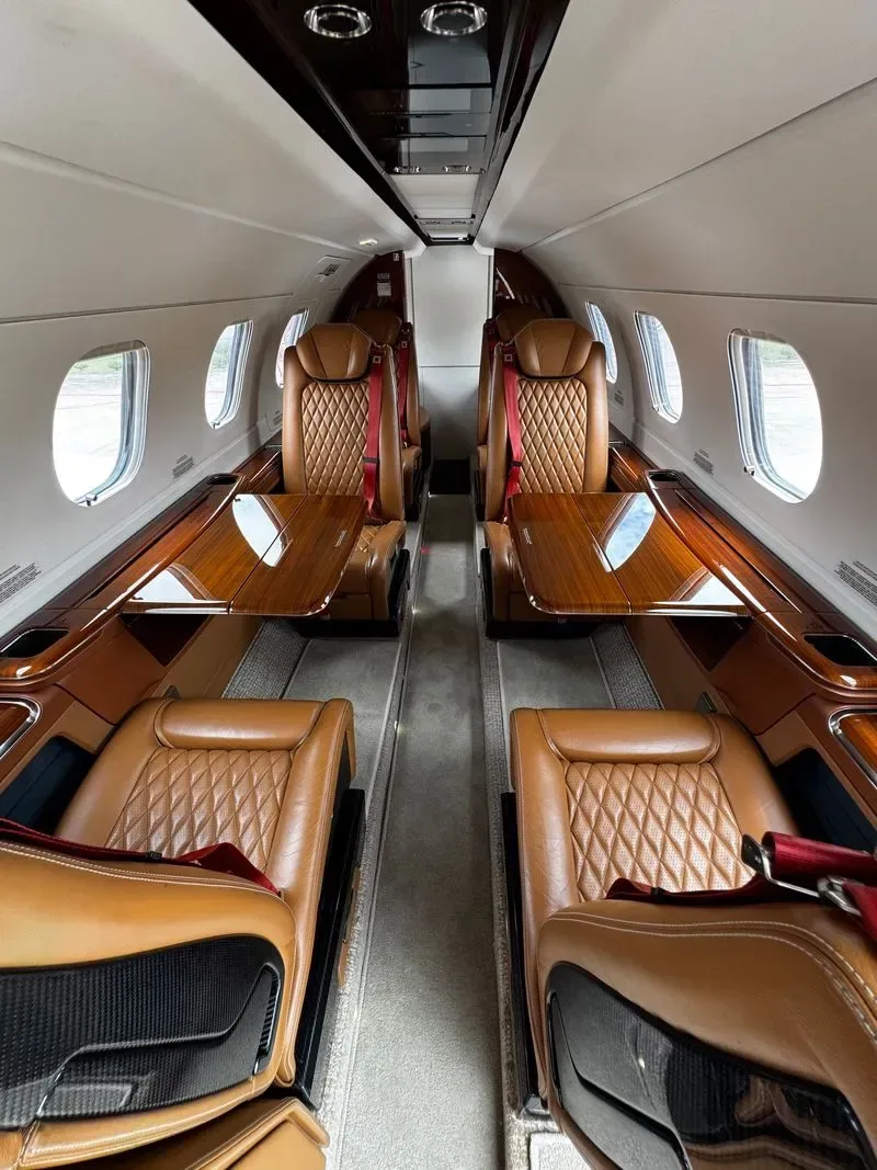 Cabin interior of a 2018 Embraer Phenom.