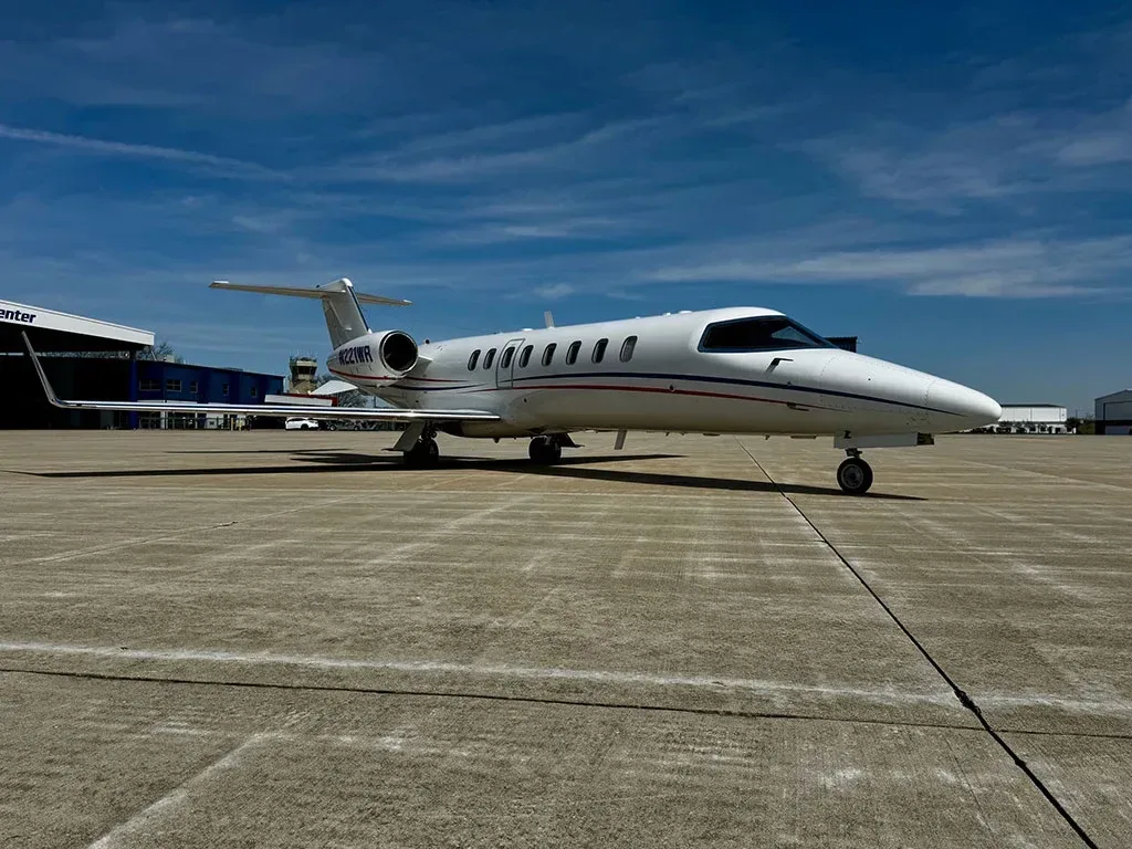 Exterior view of a 2008 Learjet 45 XR.