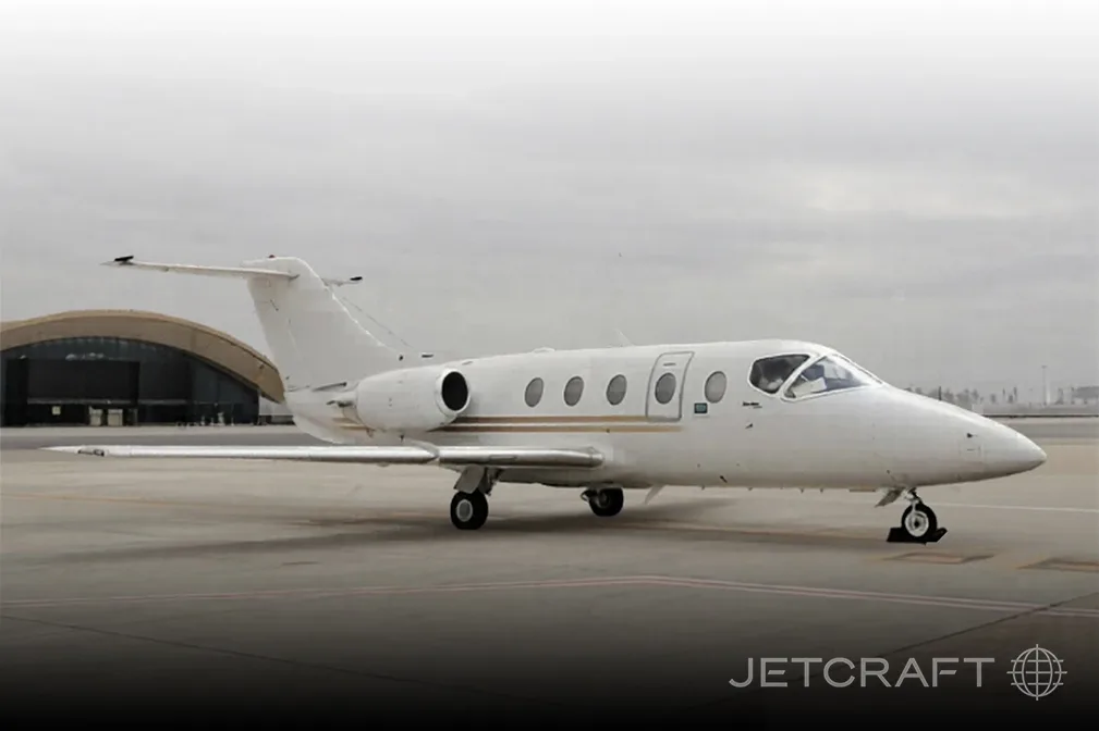 Exterior view of a 2009 Hawker 400XP SN, RK-0588.