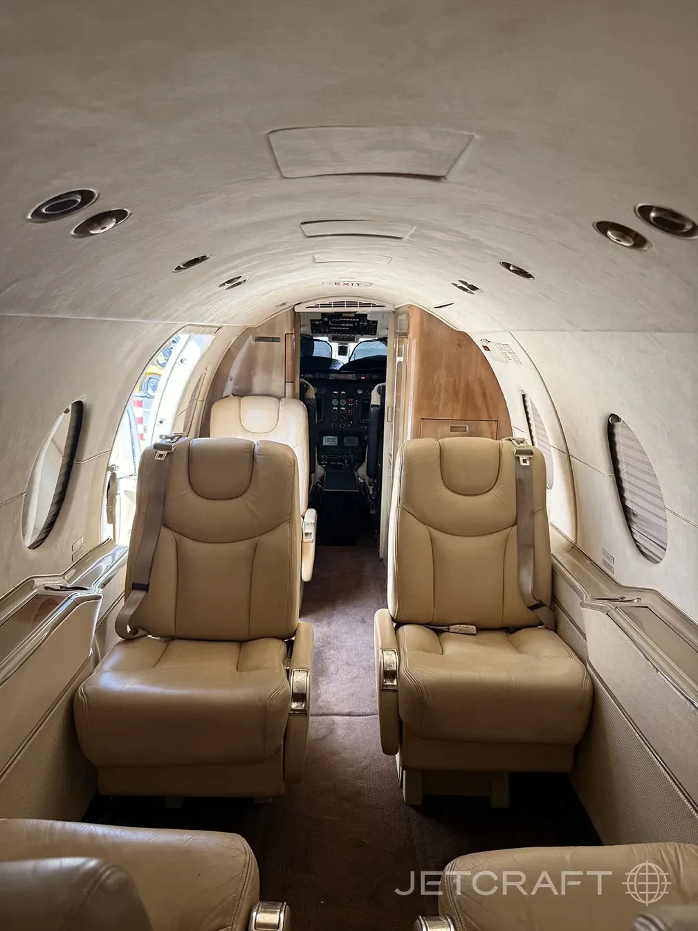 Cabin interior of a 2009 Hawker 400XP SN.