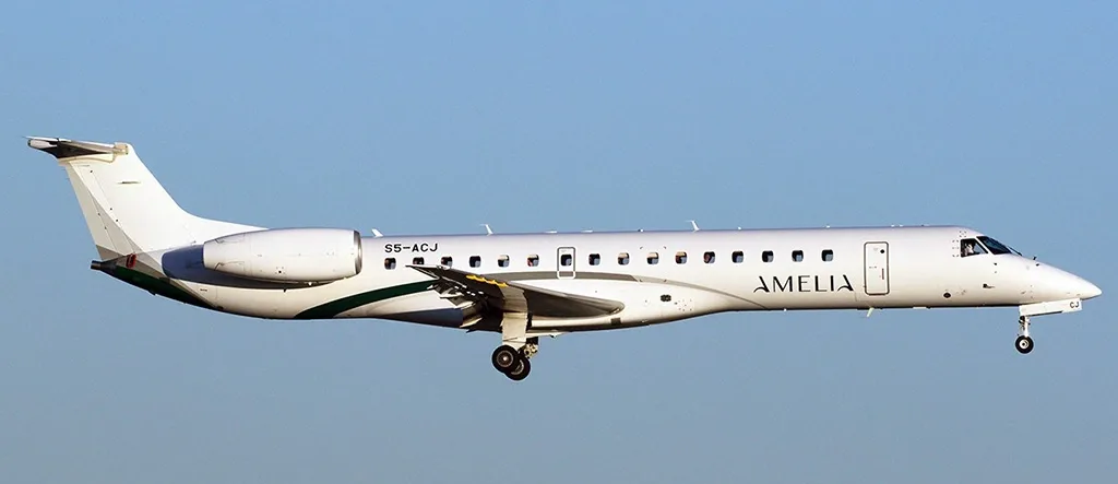 Cockpit and instrument panel of a 1999 Embraer ERJ-145LR.