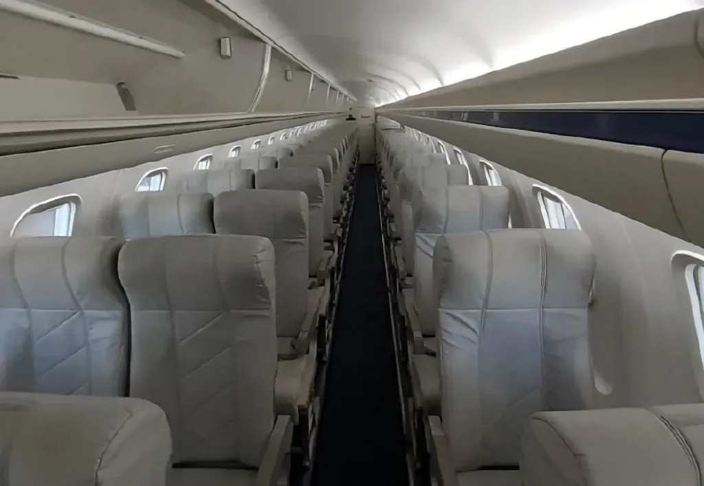 Cabin interior of a 1999 Embraer ERJ-145LR.