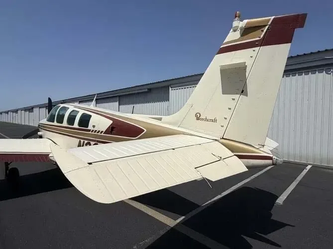 Exterior view of a 1979 Beechcraft Bonanza, EA-7.