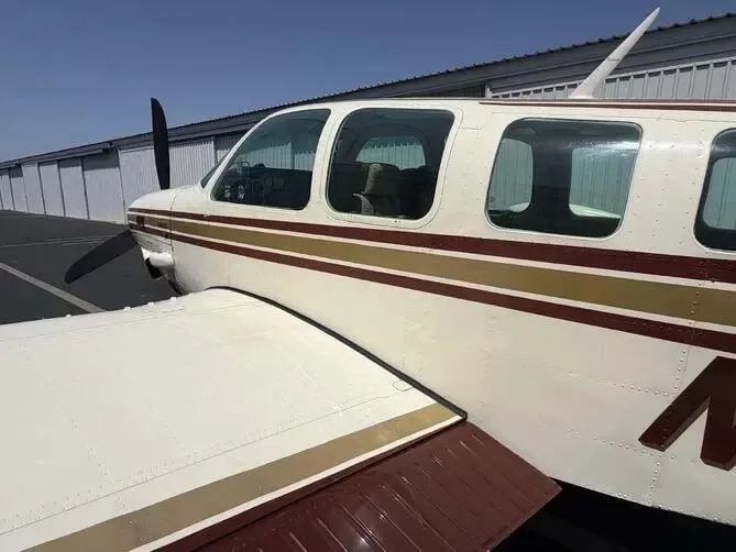 Exterior view of a 1979 Beechcraft Bonanza, EA-7.