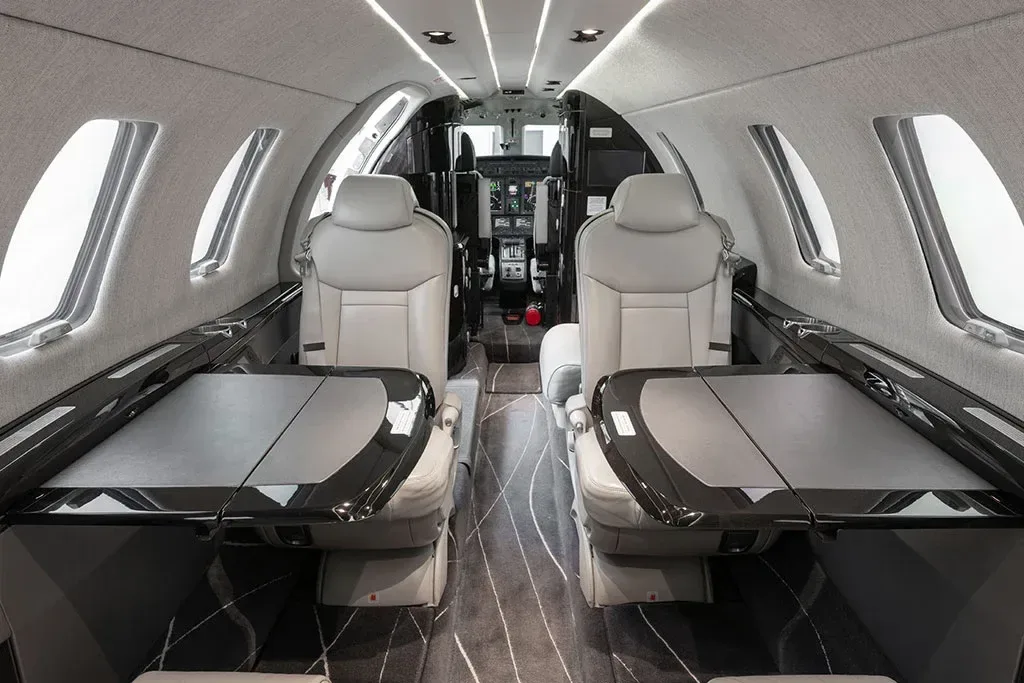 Cabin interior of a 2014 Cessna Citation.