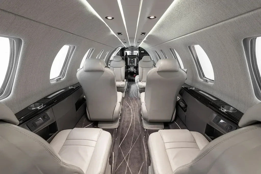 Cabin interior of a 2014 Cessna Citation.