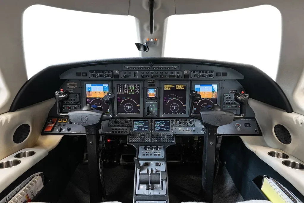 Cockpit and instrument panel of a 2014 Cessna Citation.