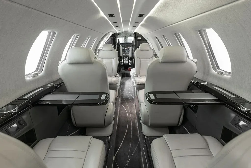 Cabin interior of a 2014 Cessna Citation.