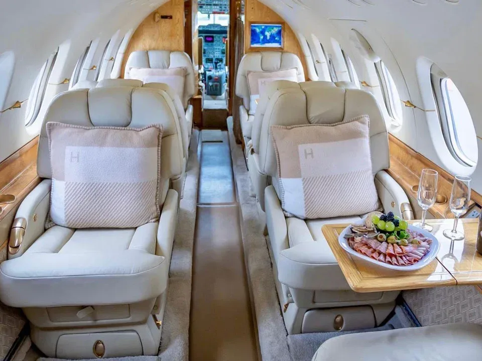 Cabin interior of a 1999 Hawker.