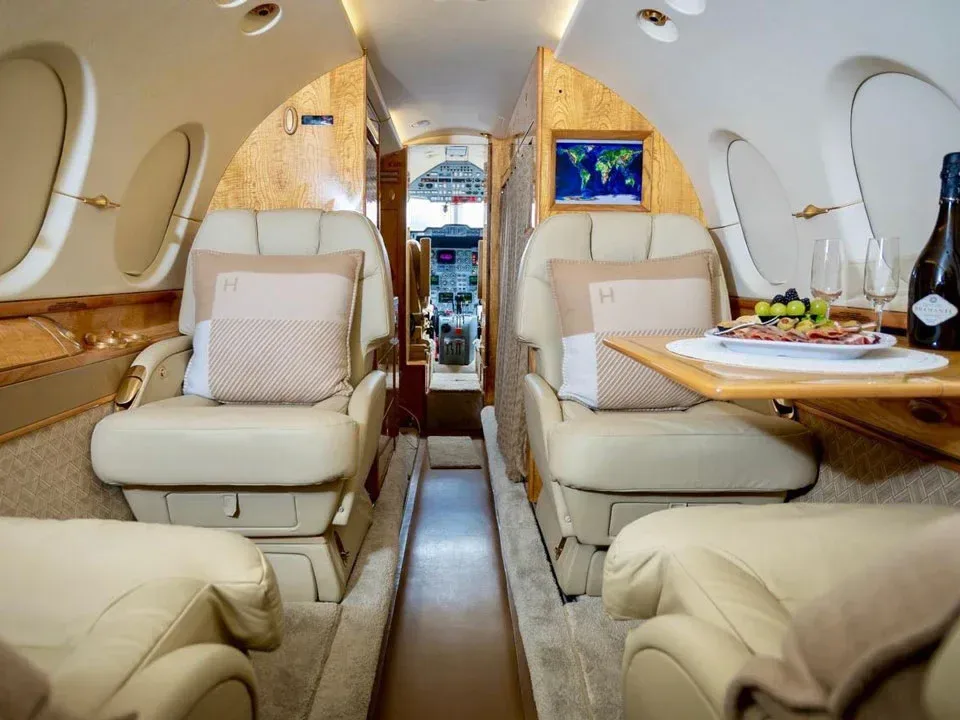 Cabin interior of a 1999 Hawker.