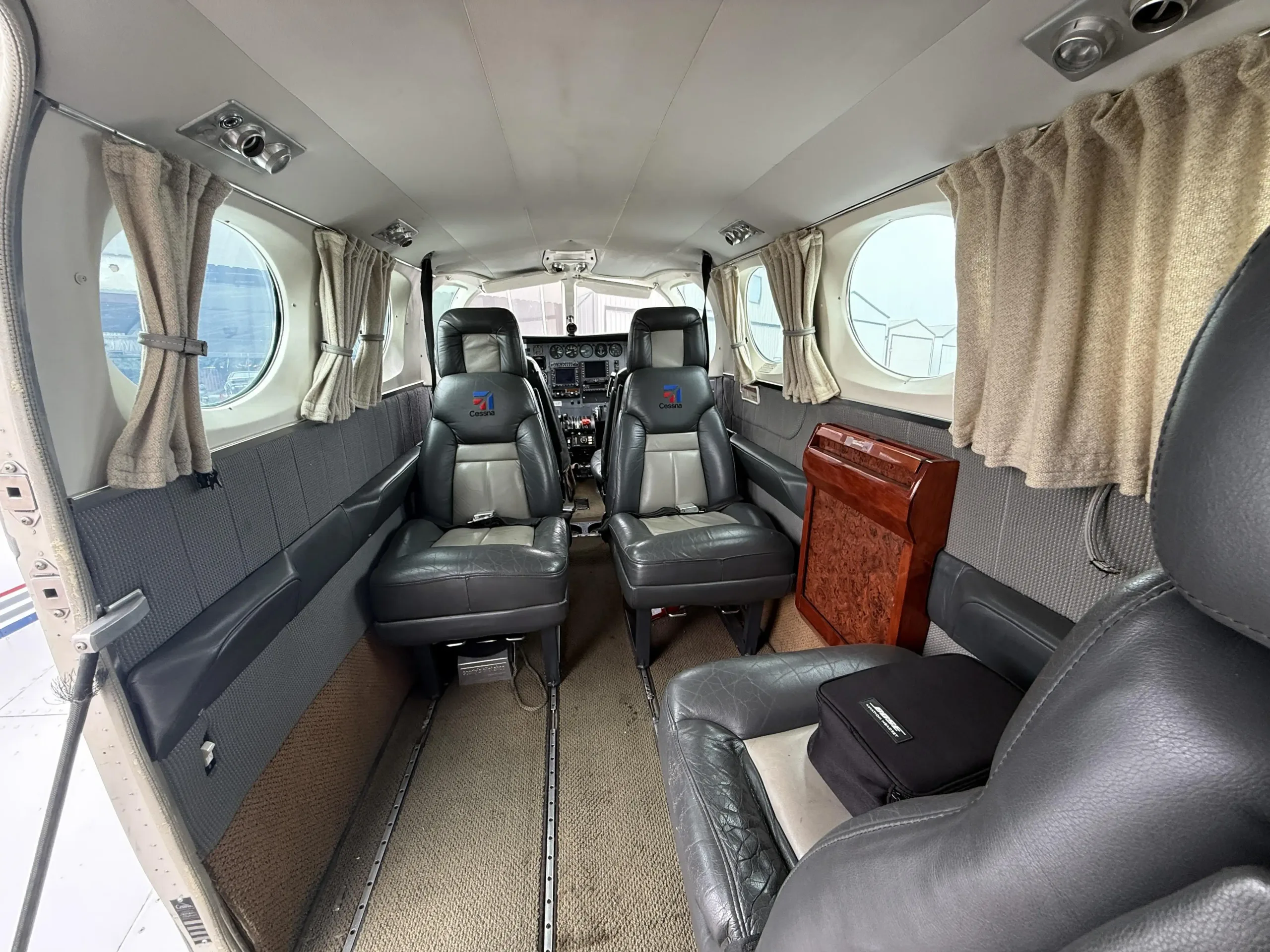 Cabin interior of a 1979 Cessna 335.