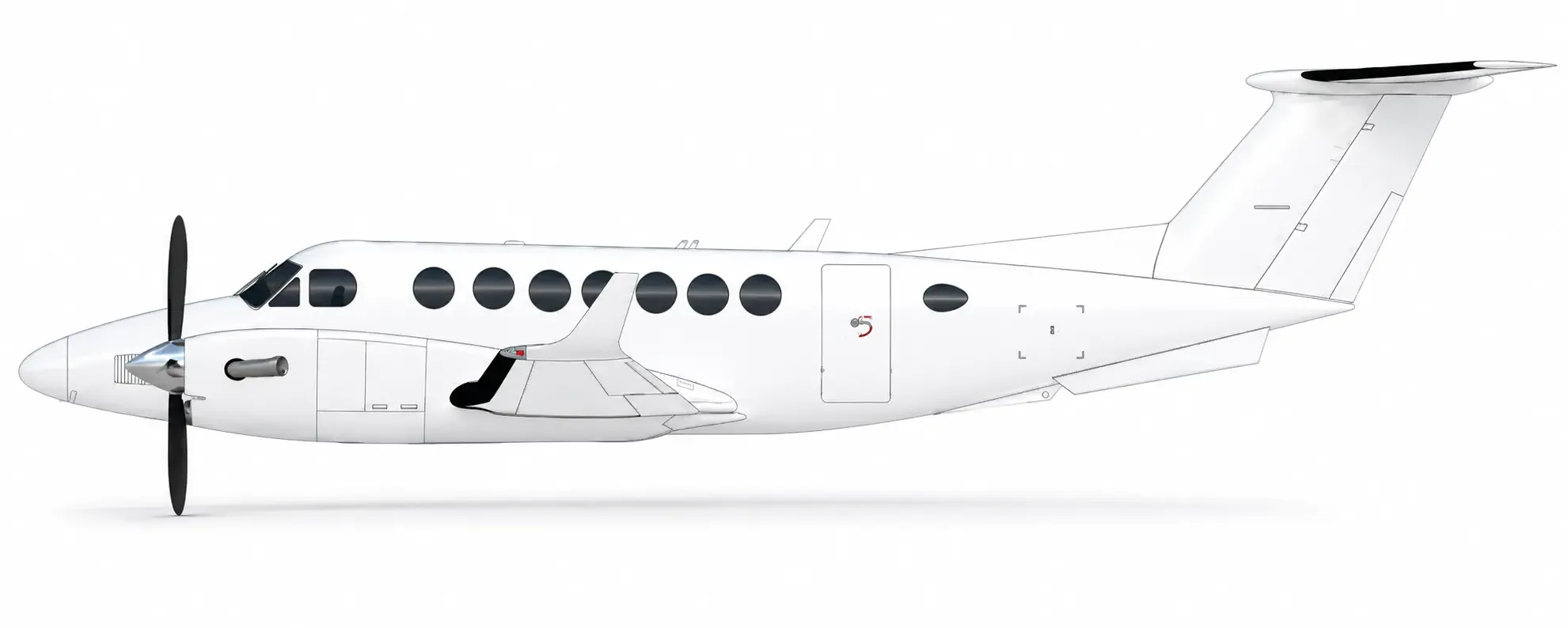 Cabin interior of a 2014 Beechcraft King Air 350i SN.