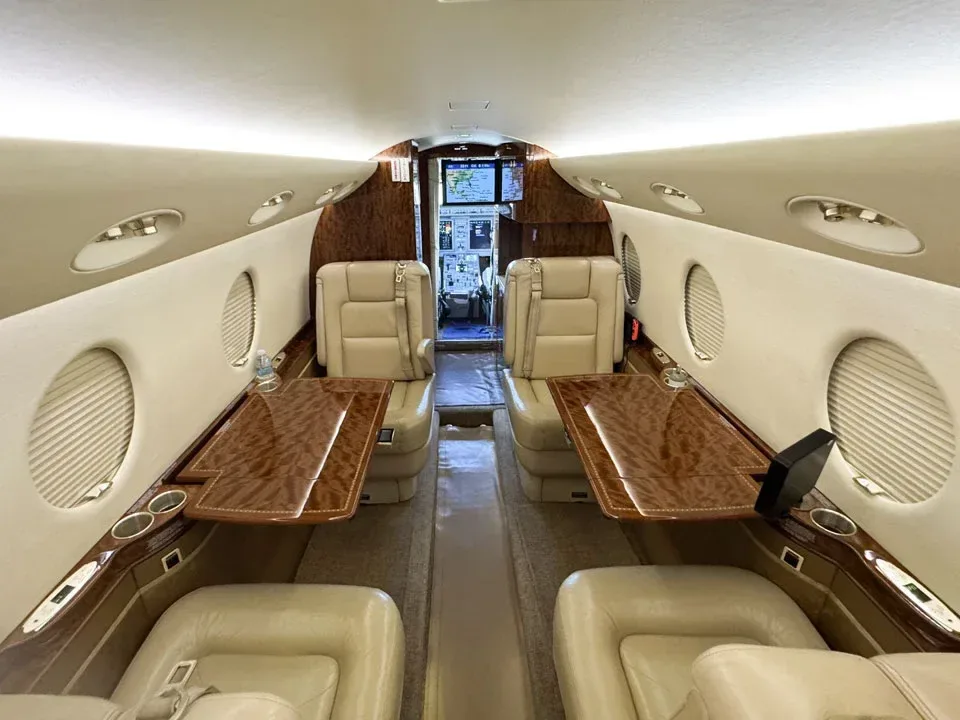 Cabin interior of a 2008 Gulfstream.