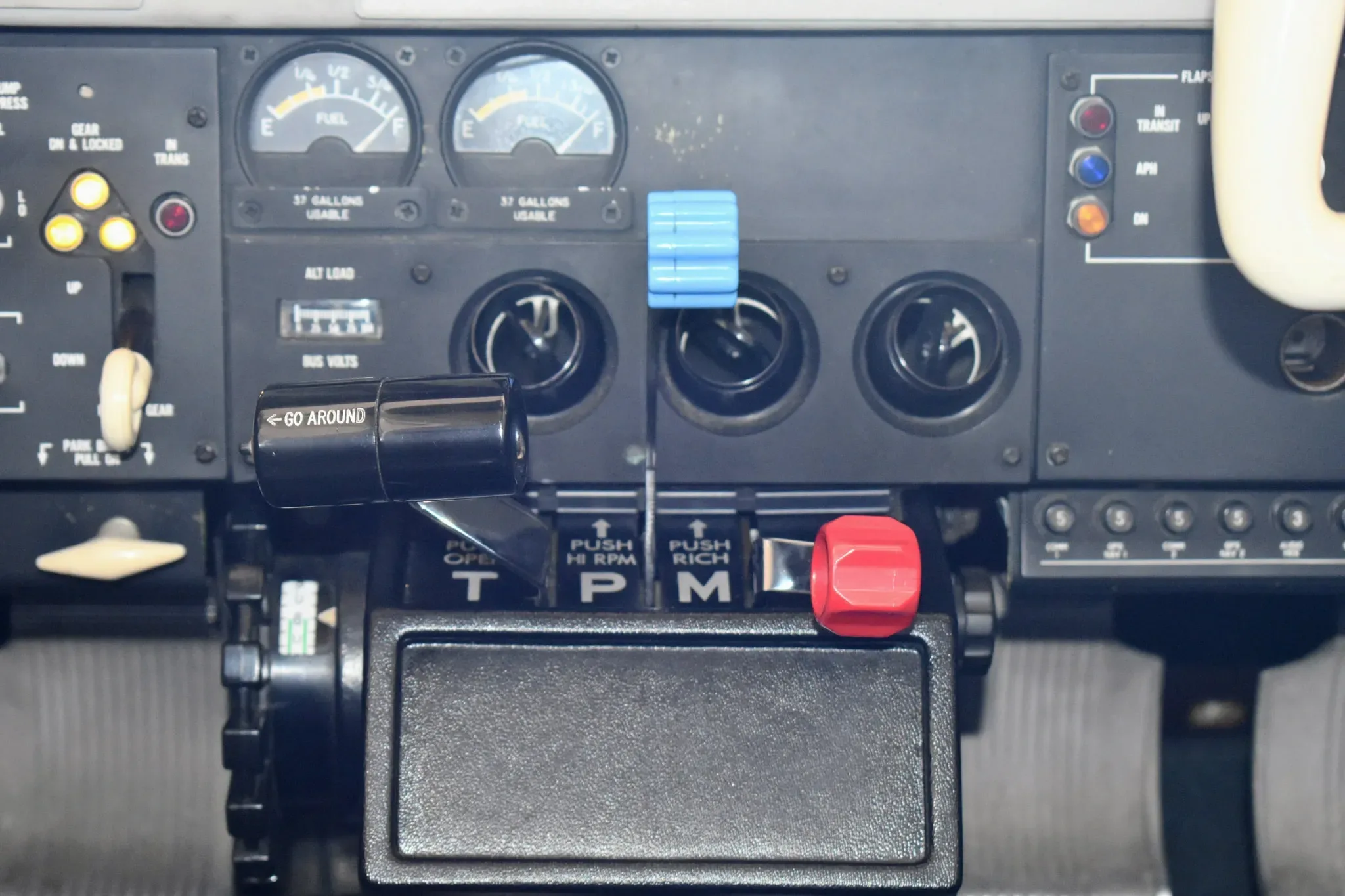 Avionics suite of a 2005 Beechcraft Bonanza.
