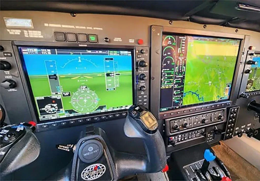 Avionics suite of a 2013 Piper Malibu Matrix.