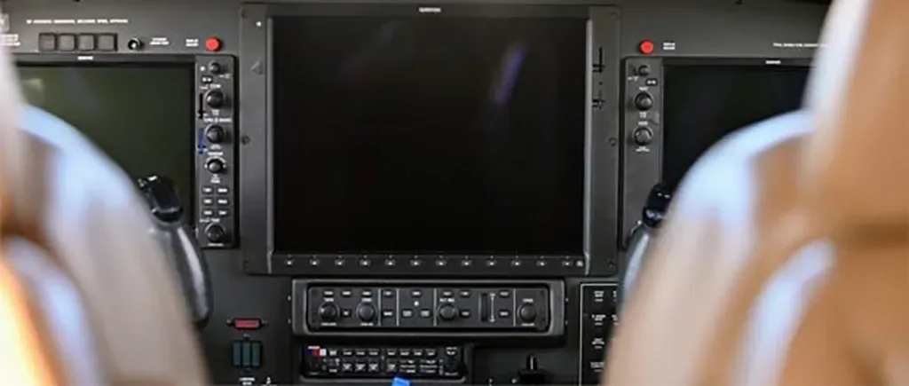 Avionics suite of a 2013 Piper Malibu Matrix.