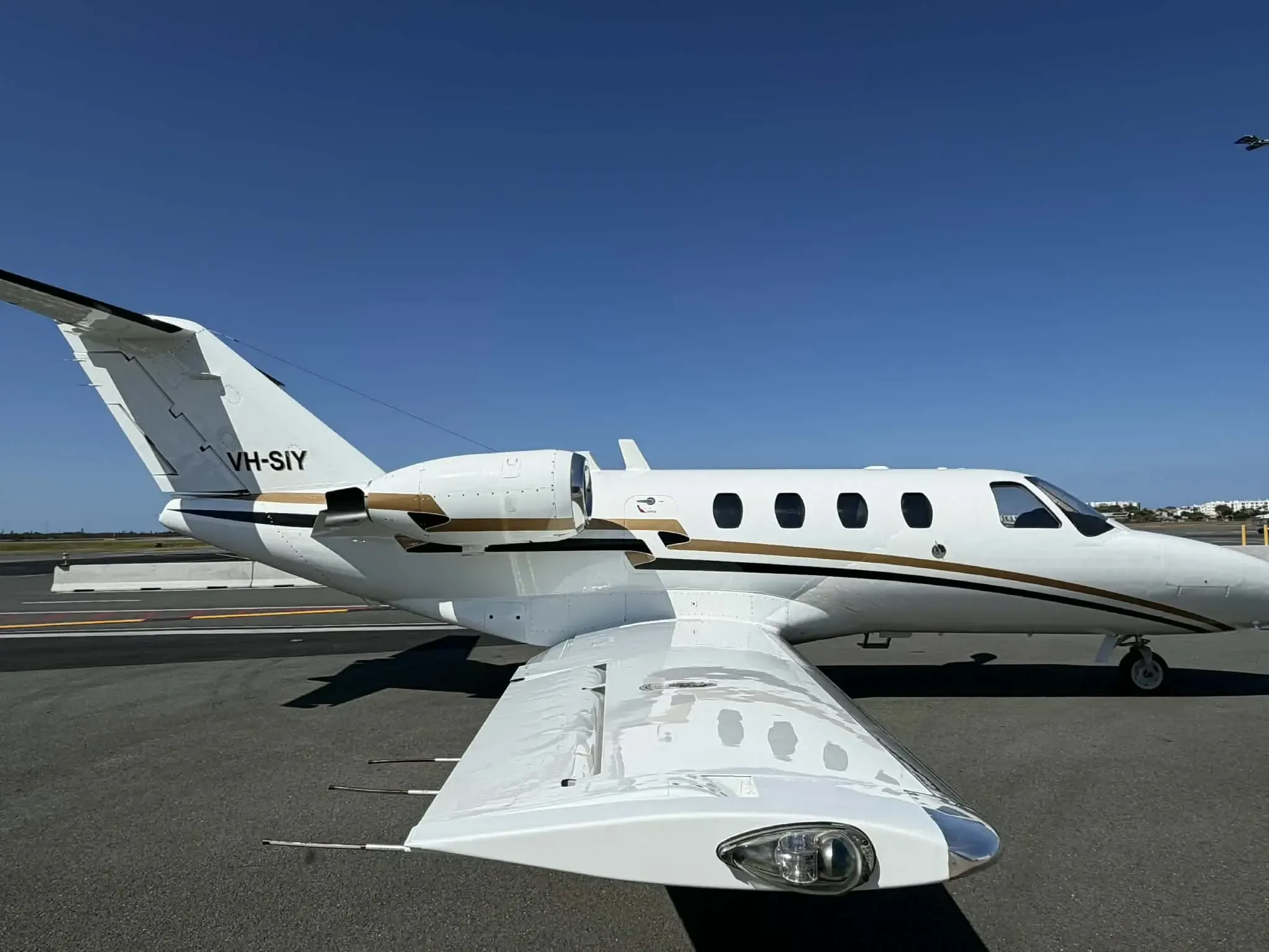Exterior view of a 1993 Cessna Citation Jet.
