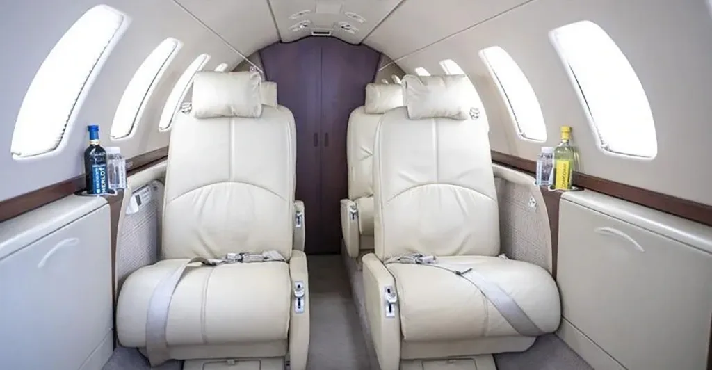 Cabin interior of a 2007 Cessna Citation.
