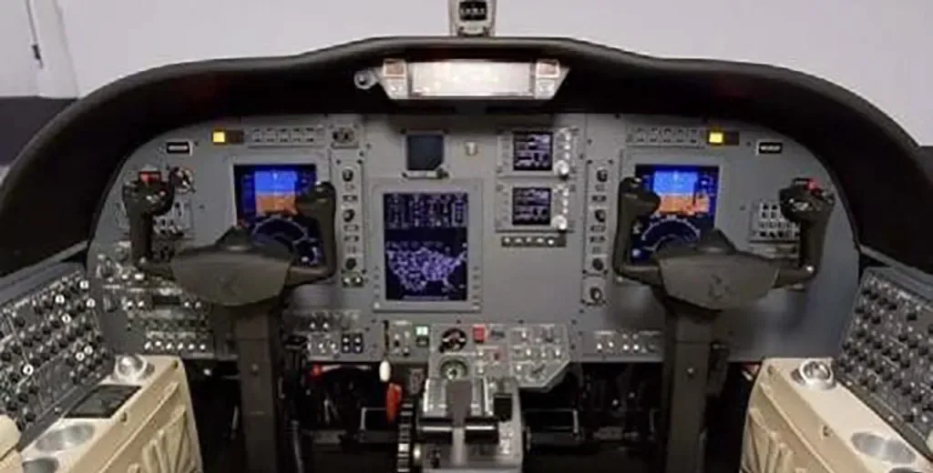 Cockpit and instrument panel of a 2007 Cessna Citation.