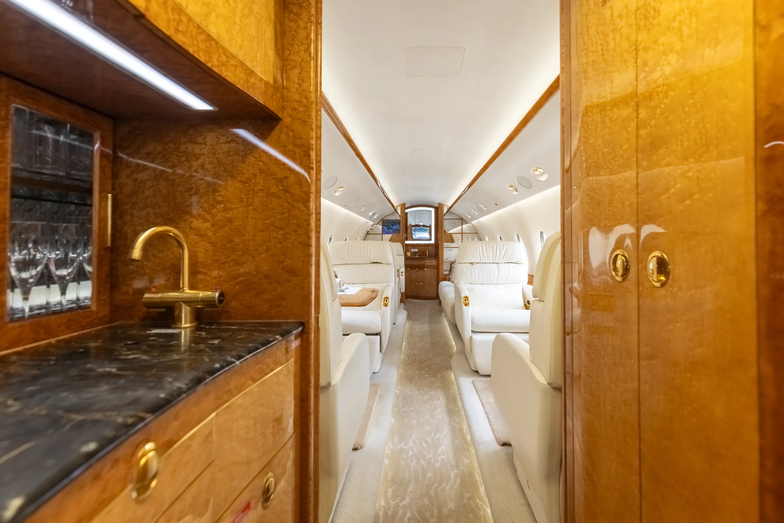 Cabin interior of a 2004 Gulfstream.