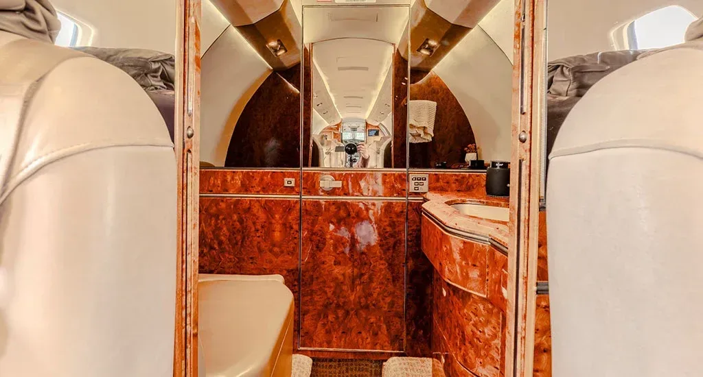 Cabin interior of a 2000 Cessna Citation X.