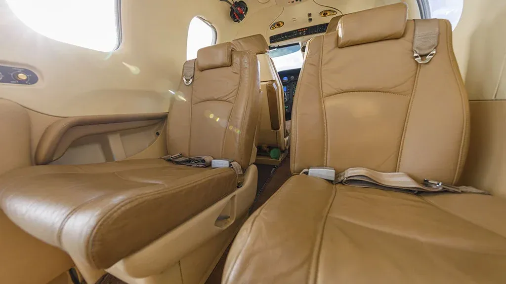 Cabin interior of a 2008 Socata TBM 850.