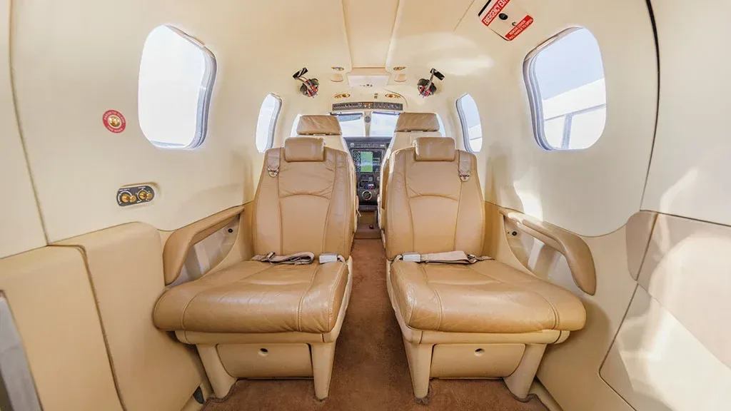 Cabin interior of a 2008 Socata TBM 850.