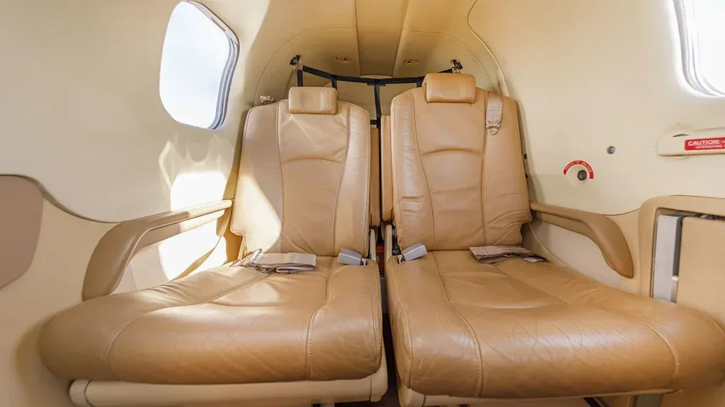 Cabin interior of a 2008 Socata TBM 850.
