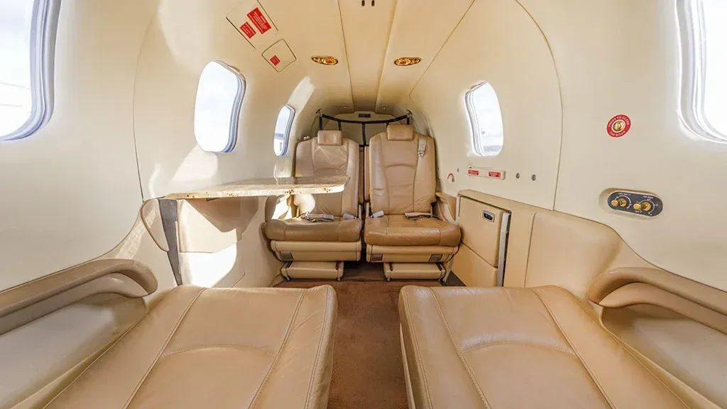 Cabin interior of a 2008 Socata TBM 850.