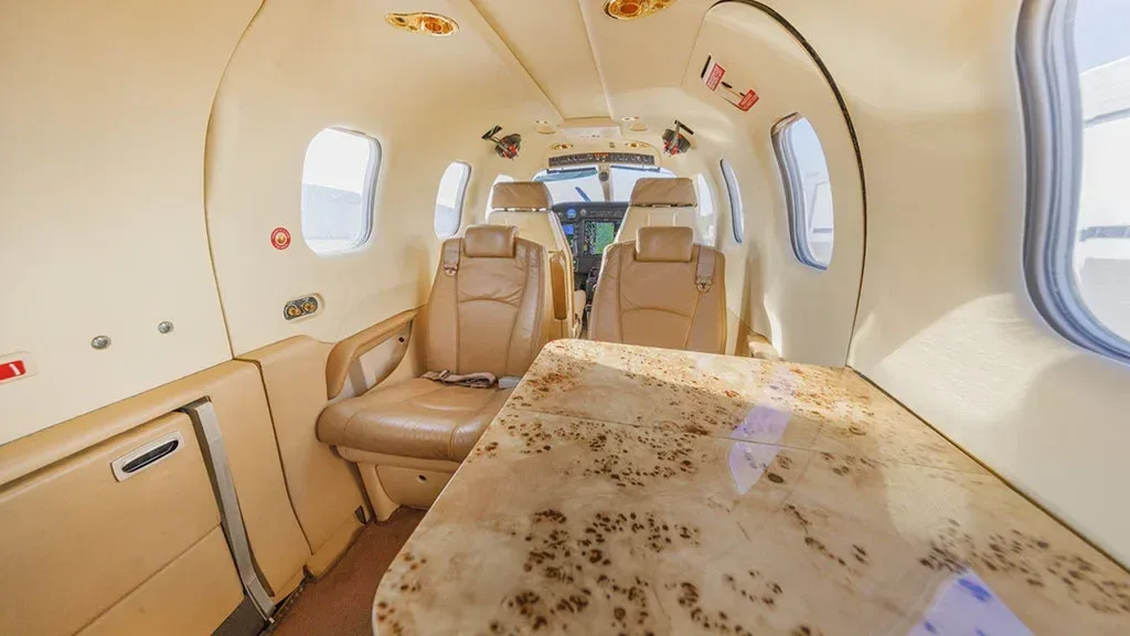 Cabin interior of a 2008 Socata TBM 850.