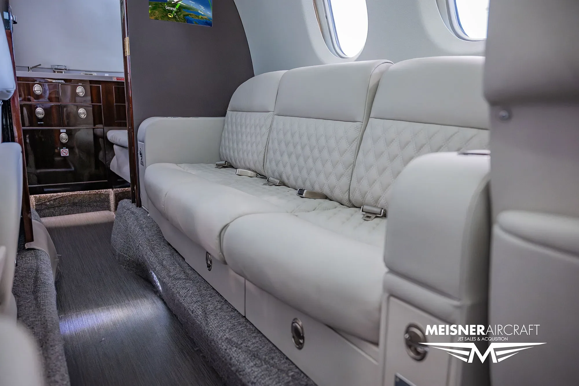 Cabin interior of a 2008 Hawker.