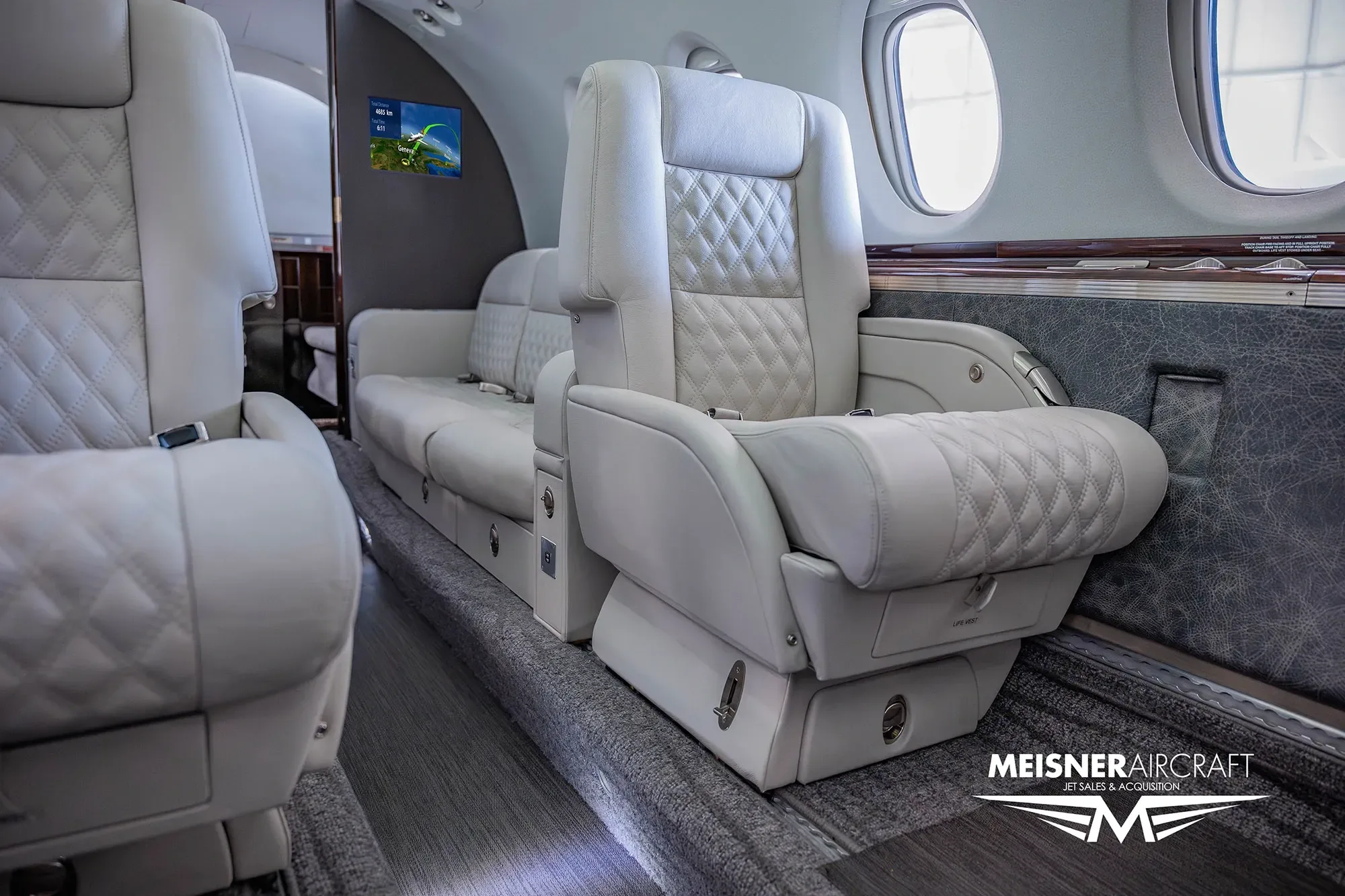 Cabin interior of a 2008 Hawker.
