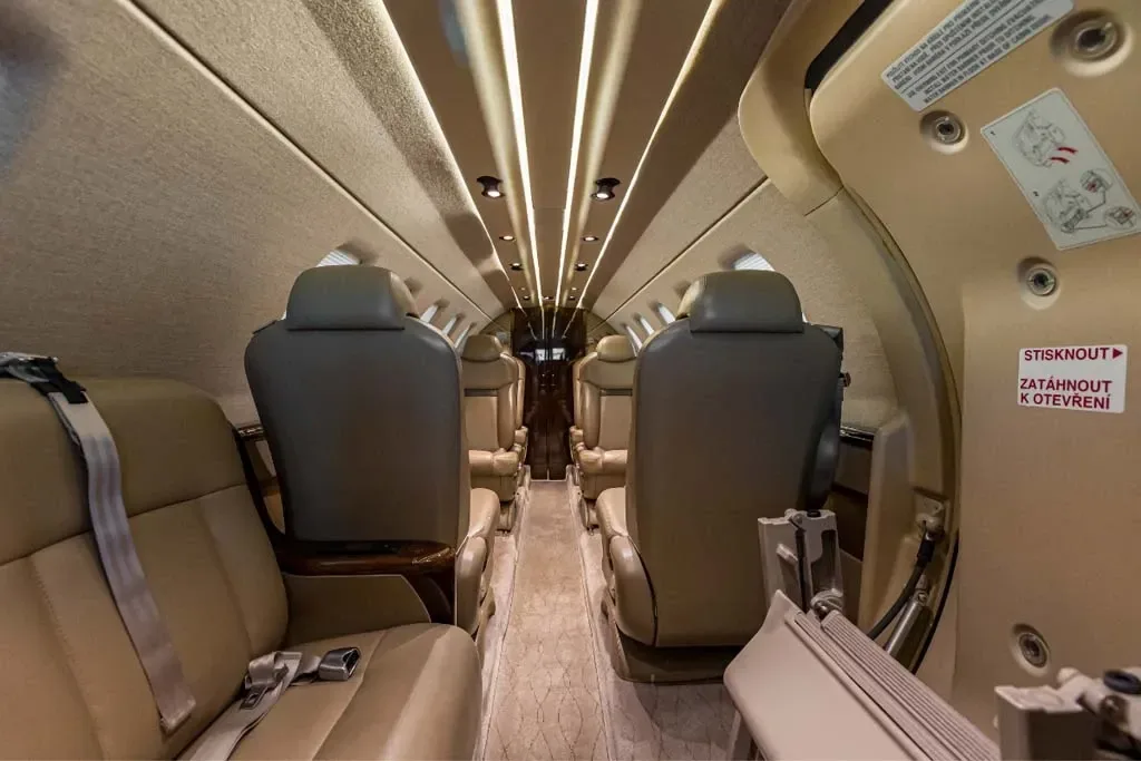 Cabin interior of a 2012 Cessna Citation.
