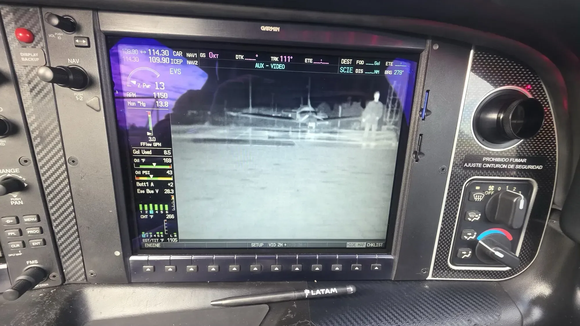 Avionics suite of a 2010 Cirrus.
