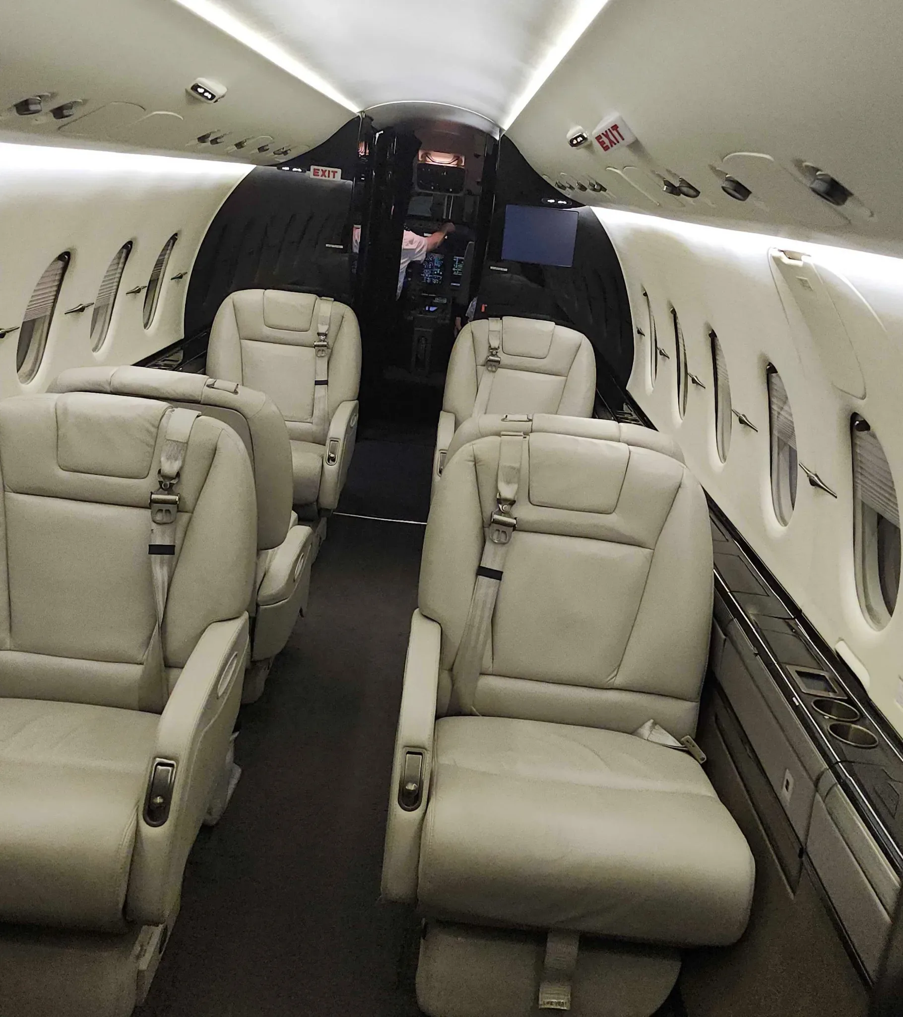 Cabin interior of a 2009 Hawker.