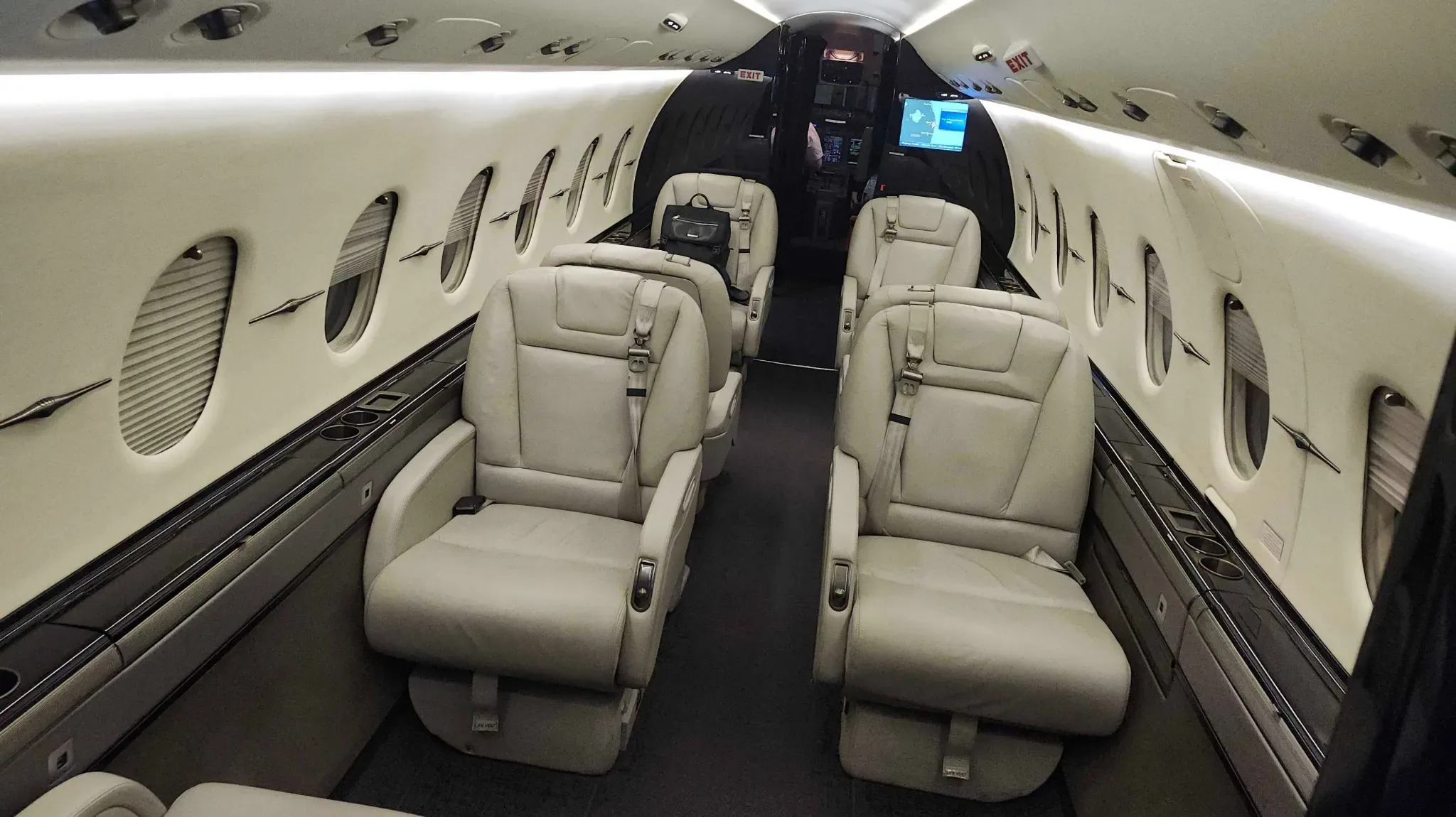 Cabin interior of a 2009 Hawker.
