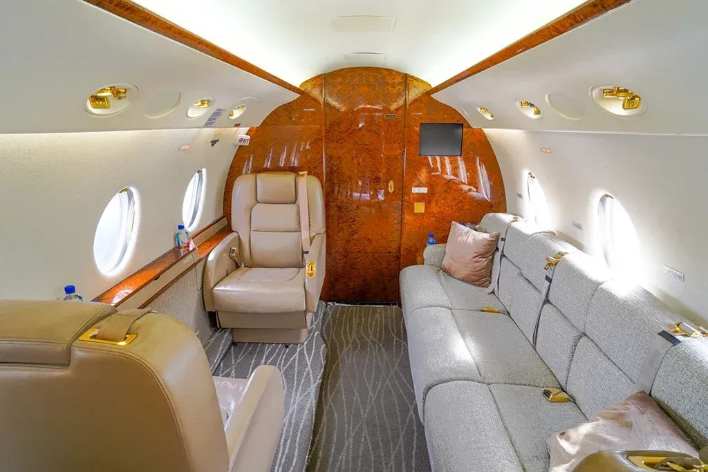 Cabin interior of a 2003 Gulfstream.